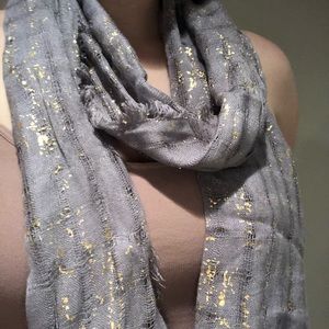 Grey and Gold Scarf